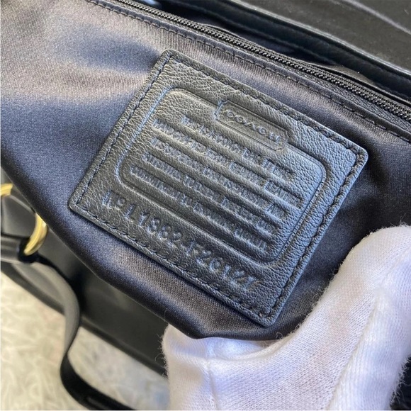 Coach Black Leather Satchel with Gold Hardware - Picture 13 of 14